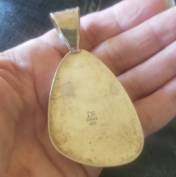 Vintage Sterling Silver Jay King DTR Trading Company Large Brown Jasper Pendant - Picture 3 of 11
